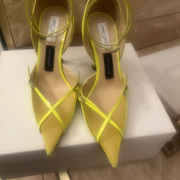 COPY - JIMMY CHOO
Neon Yellow Mugler Edition Strap Pump Heels! Worn once! US8 - Picture 4 of 8